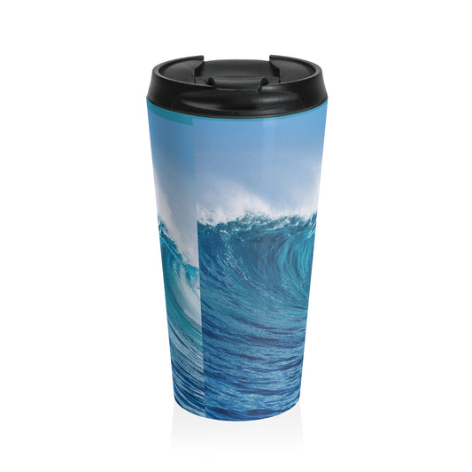Ocean Wave Stainless Steel Travel Mug - Eco-Friendly Coffee Mug for Beach Lovers