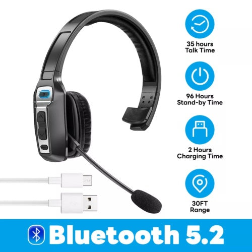 Bluetooth 5.2 Wireless Headset With Noise Cancelling Mic For Phones PC – Uncategorized at AWSMshop.a
