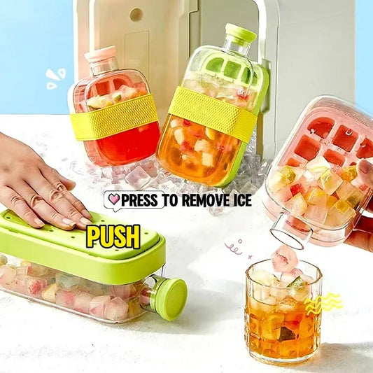 One-Click Molding Cooling Cup,Instant Ice Maker,Zero-Contact Design,Straw Included,Curling Mold,Port