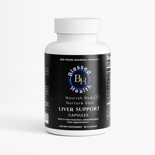 Blessed Health liver support capsules bottle on a white background