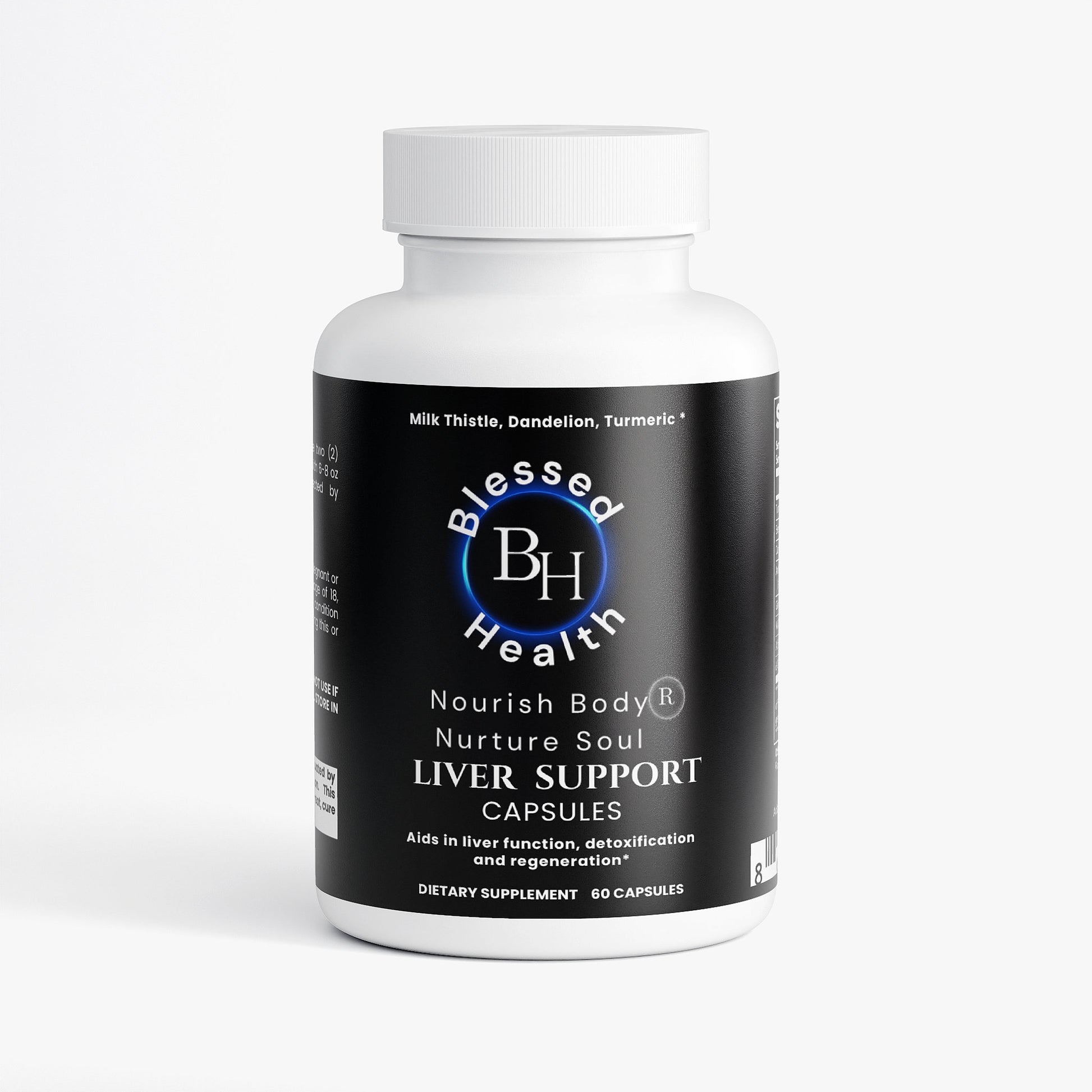 Blessed Health liver support capsules bottle on a white background