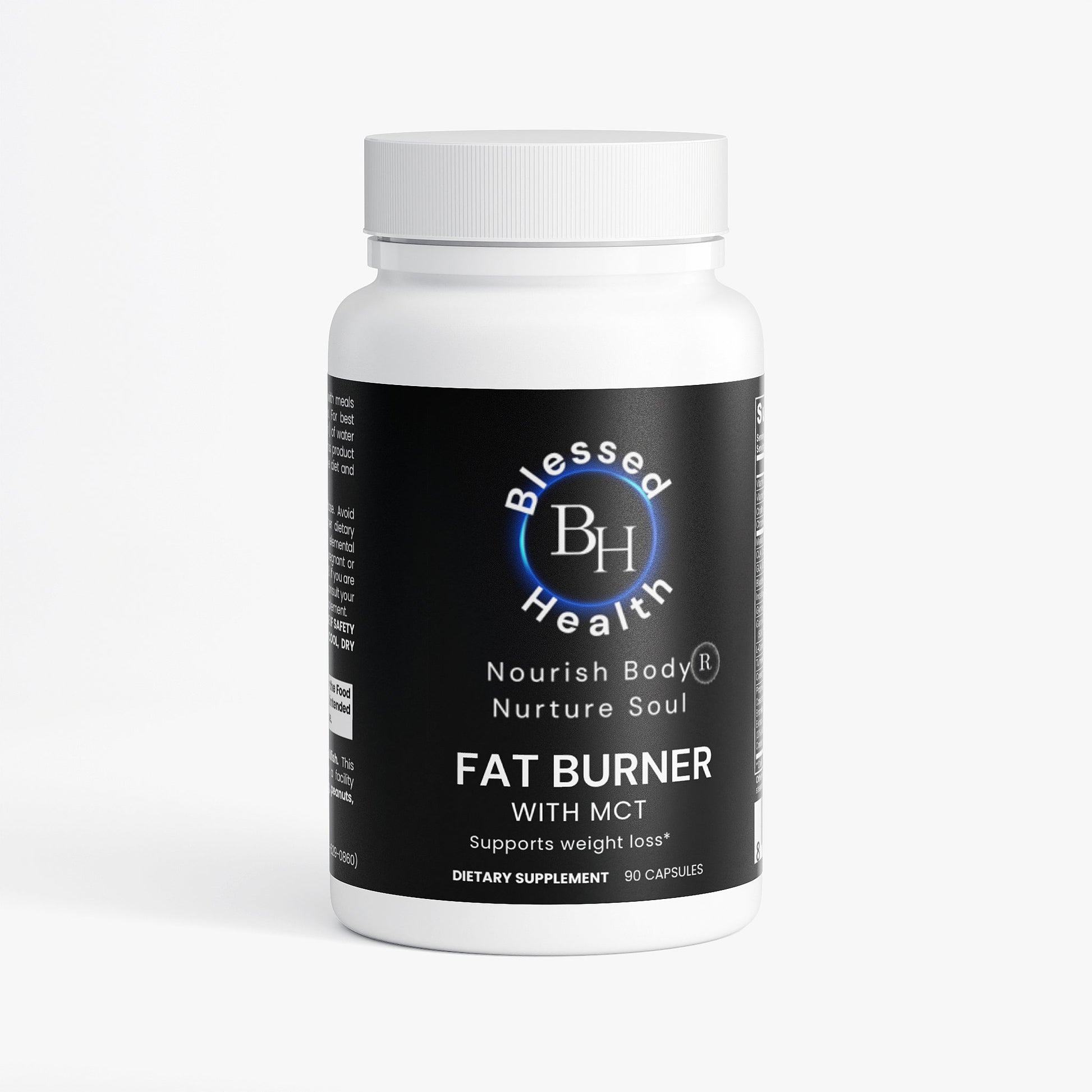 Blessed Health Fat Burner supplement bottle on a white background