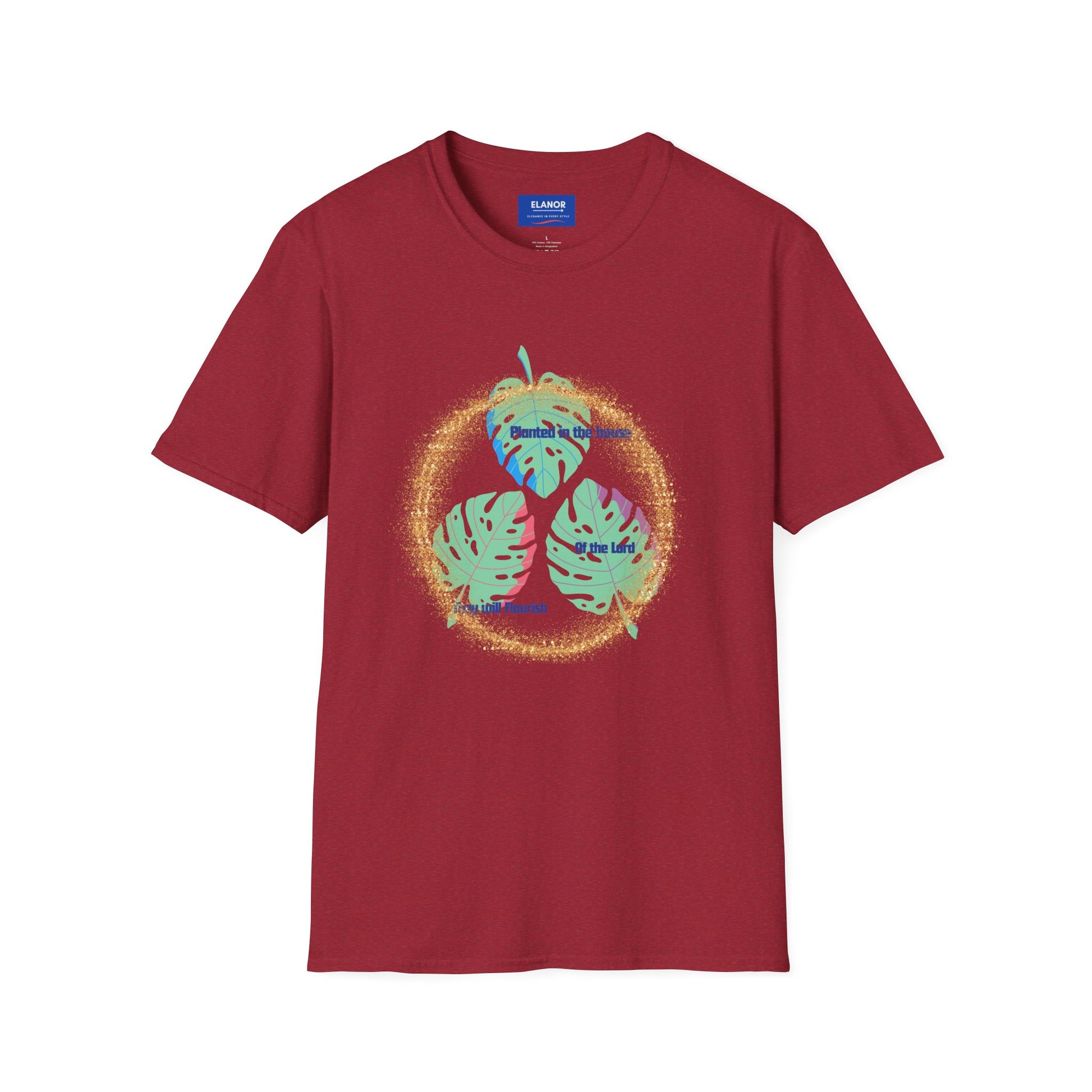 Atique Cherry Red t-shirt with a colorful graphic design on a white background