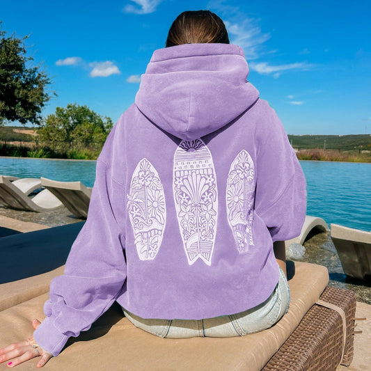 Simple Floral Letter Printing Drop-shoulder Sleeve Ladies Hoodie – Uncategorized at AWSMshop.ai