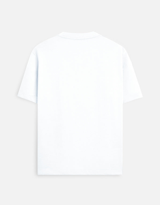 Plain white t-shirt on a light gray background