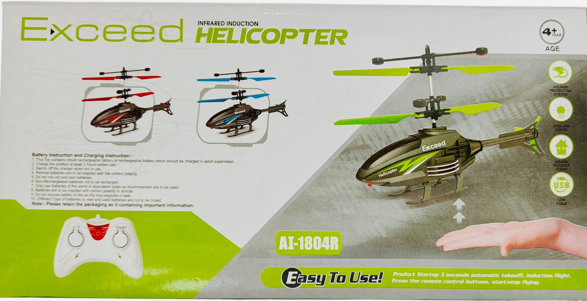 Exceed Helicopter Green Backside