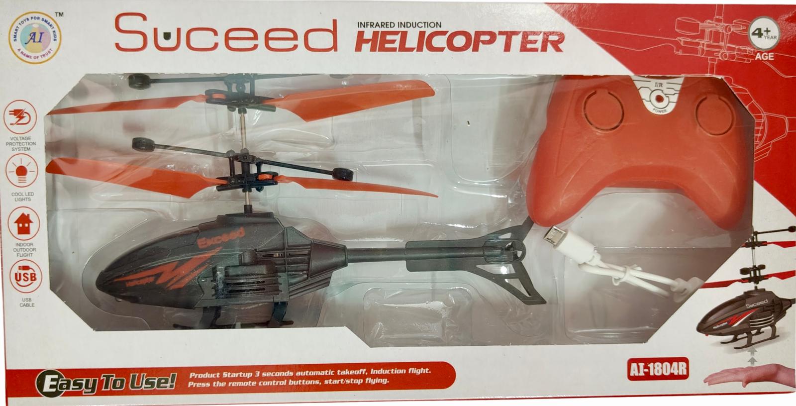 Exceed Helicopter Red Front side