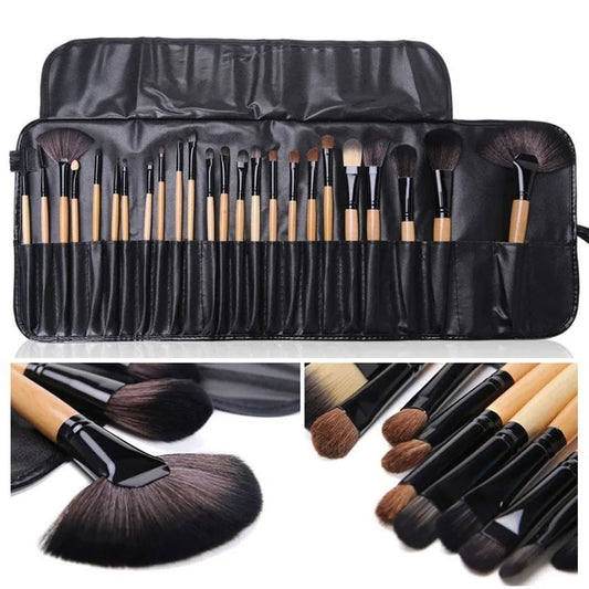 Gift Bag Of 24 Pcs Makeup Brush Sets Professional Cosmetics Brushes Eyebrow Powder Foundation Shadow